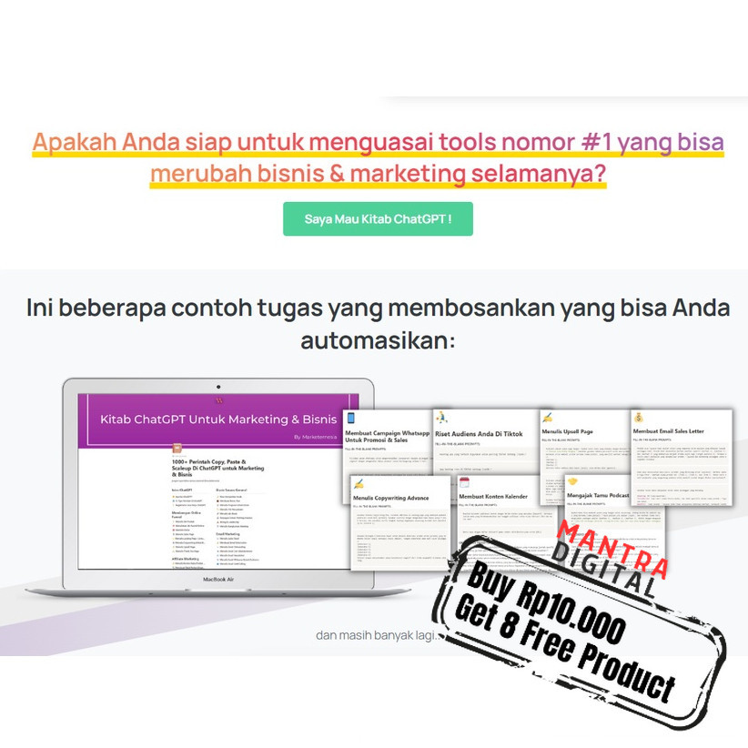 

[G03] Jual Mantra Template Copy Paste Chat GPT untuk Scaleup Bisnis dan Marketing - Alat Canggih untuk Bisnis Anda | Mantra ChatGPT MD2