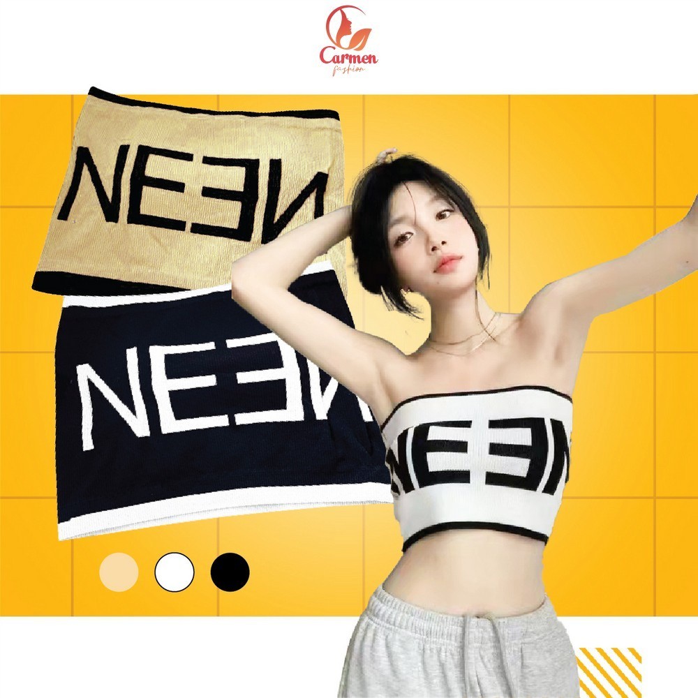 Bra Kemben Wanita Crop Tank Top List Warna Tanpa Tali Korean Style / BH Cewek Dengan Cup Busa Tanpa 