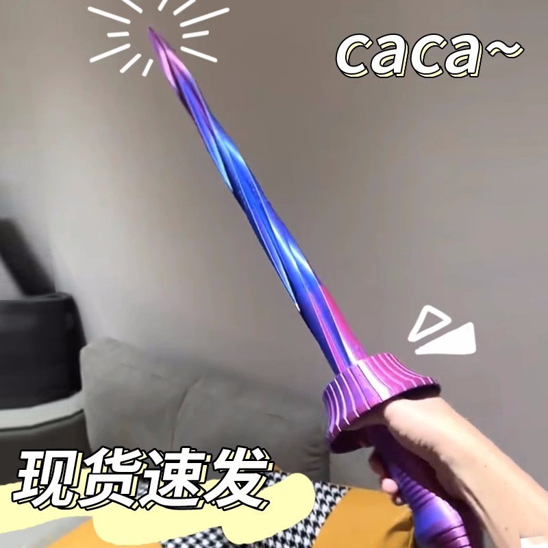 Pedang Spiral Gravitasi 3d, Pisau Lobak/Pisau Teleskopik/Pisau Samurai Yang Dapat Ditarik, Mainan Be