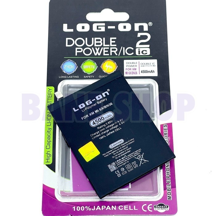 BATERAI LOG ON XIAOMI MI6X - MIA2 - BN36 DOUBLE POWER BATRE