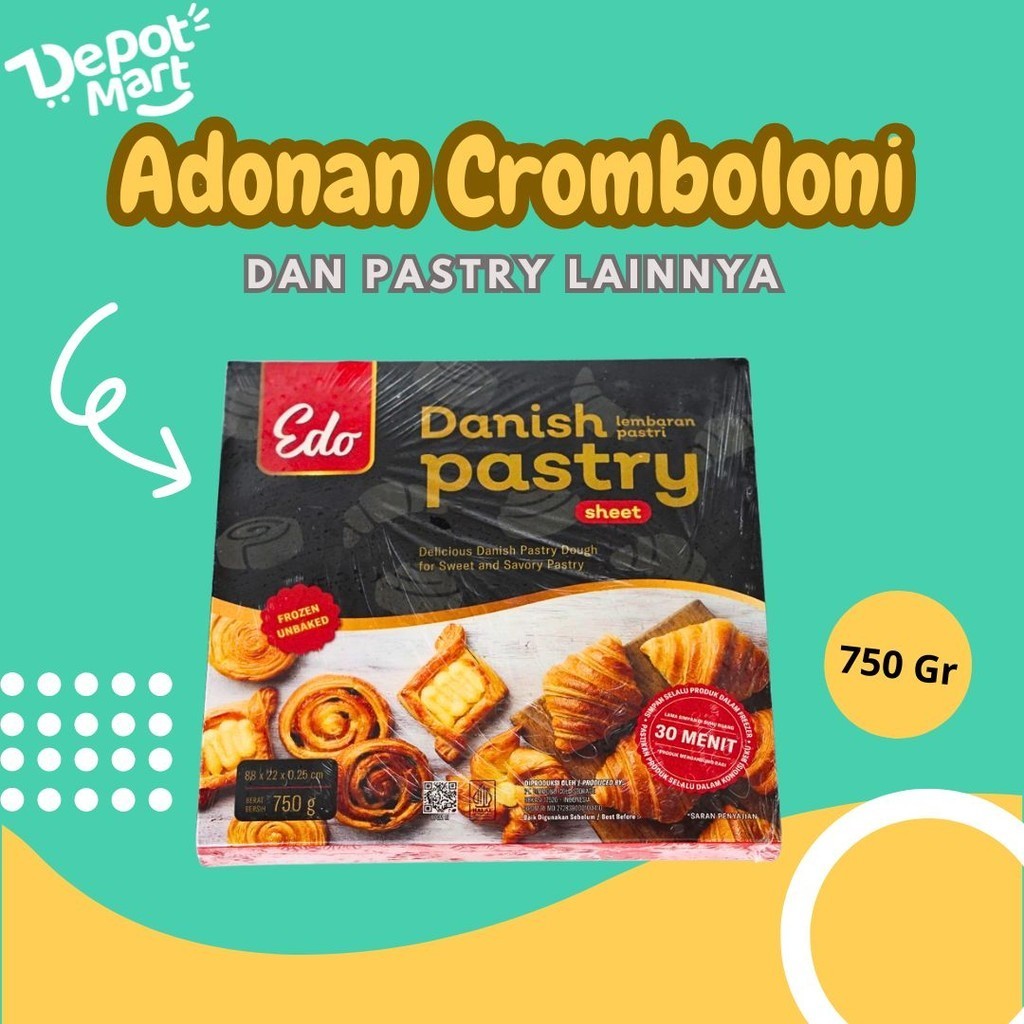 

Edo Danish Pastry 750 Gr Frozen Adonan Pastri Beku Sheet Depot Mart