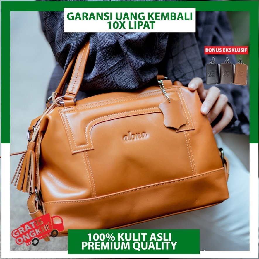 Alona Leather Freya Bag Tas Kerja Tas Kuliah Tas Laptop Ukuran Besar Tas Selempang Kulit Asli Origin