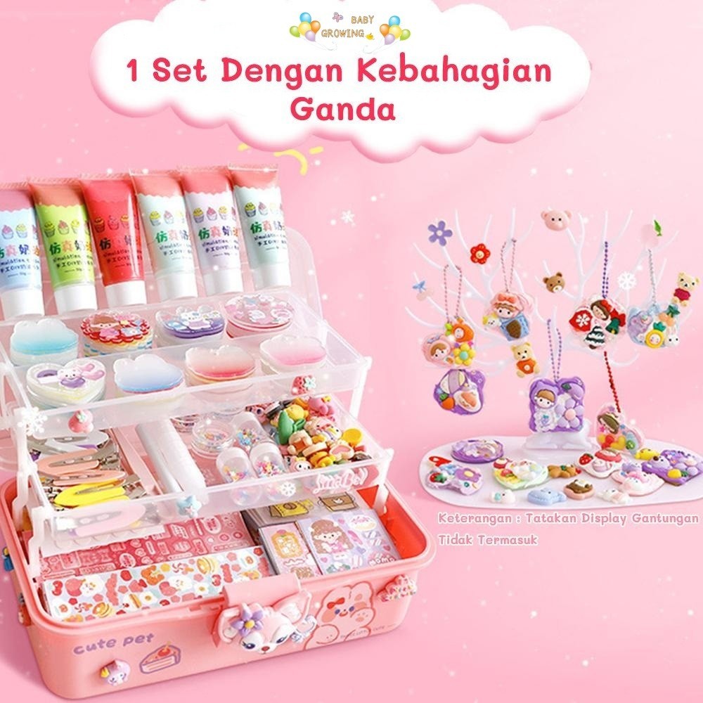 

【COD】1400pcs DIY Guka Set Mainan Gantungan Kunci Akrilik Anak-anak Stiker lem krim Set / Kreatif Merangsang Kreativitas Anak-anak / Gratis Kotak