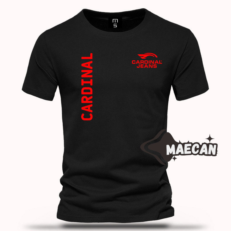 Kaos Pendek Cardinal Jeans Kiri Kanan Merah Baju Pria Wanita Terlaris Cewek Cowok Ramdend
