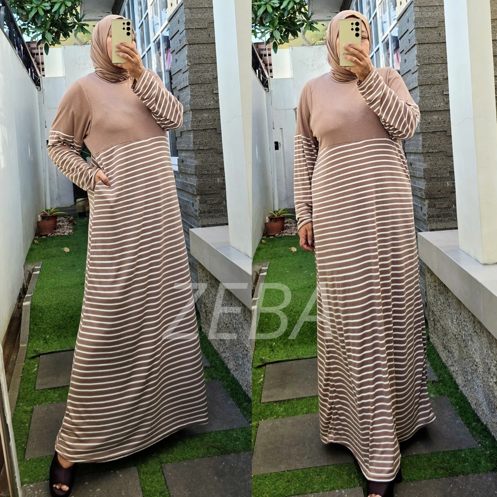 Lina Gamis Kaos Knit Rib Jumbo LD120 Melar 150 cm Muat BB 70 - 110 kg PB 145 - 147 cm Baju Wanita