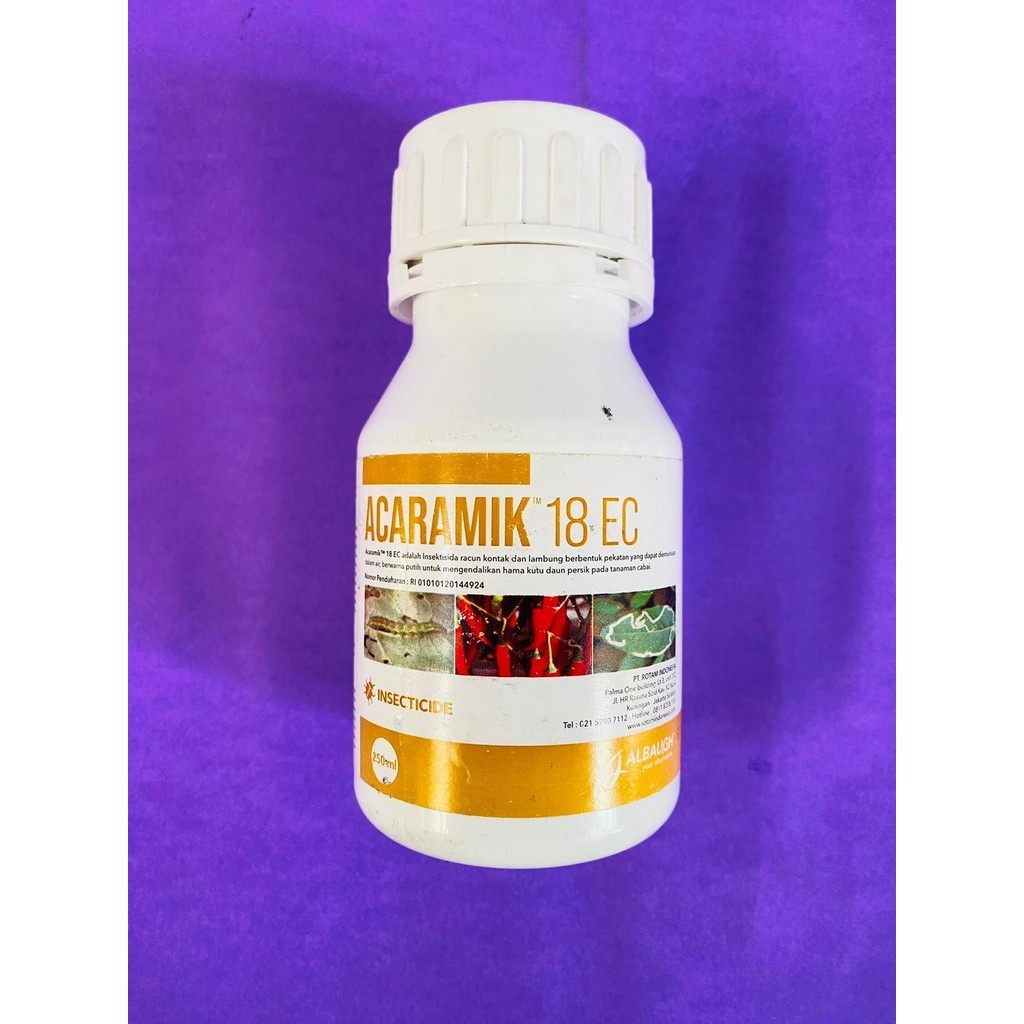 Insetisida pengendali thrips pengorok daun ACARAMIK 18EC isi 250ml dari ROTAM