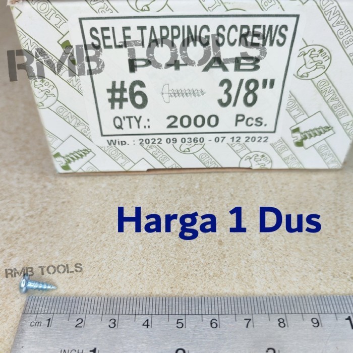 #6x3/8 Sekrup Tapping PH 6x3/8 / Skrup Tapping Screw PH 6 2000Pcs/DUS