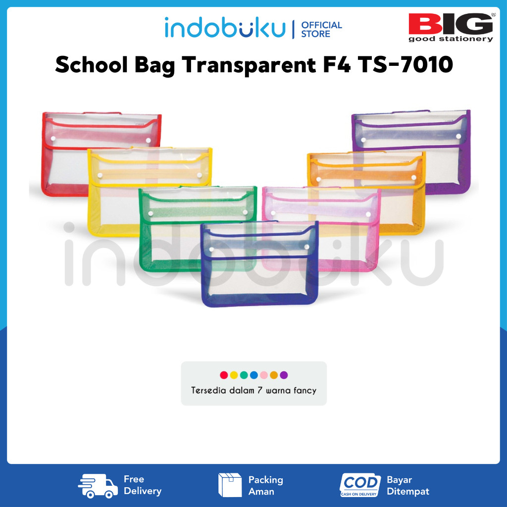 

Tas Map BIG 2 Kancing TS-7010 School Bag Transparent F4 BIG Series TS-7010