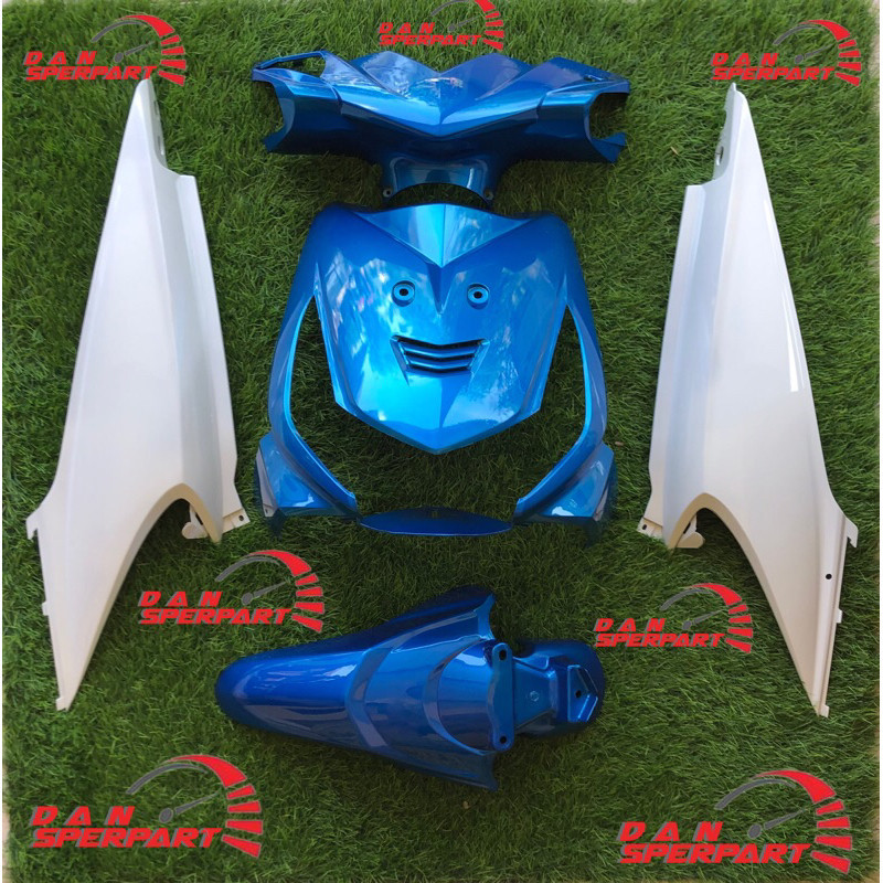 full body halus beat karbu warna biru/putih