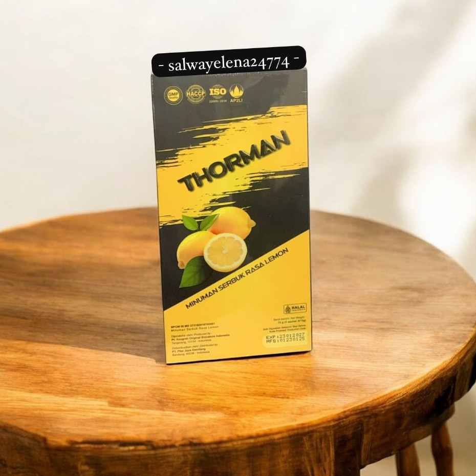 

Thorman Minuman Serbuk Rasa Lemon 1 Box 5 Sachet @75 gram Untuk Stamina Pria Original