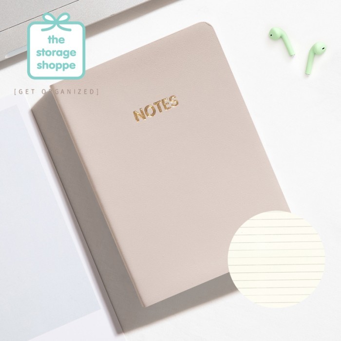 

THOS A6 Notebook Journal Lined Plain Dotted Grid - Grey, Lined