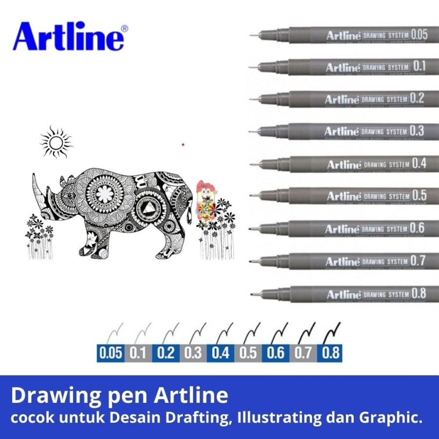 

Artline Drawing Pen / Pulpen Arsitek Design Gambar Drawing System