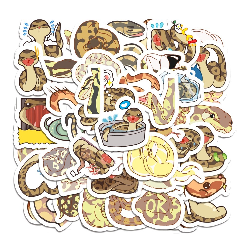 

COD 50 Pcs Stiker Ular piton Lucu Anti Air Untuk Dekorasi Notebook Sepeda Skateboard Handphone