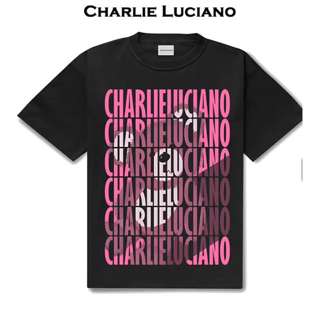 Charlie Luciano trendy T-shirt 2024 summer new teddy bear print men's loose short-sleeved top