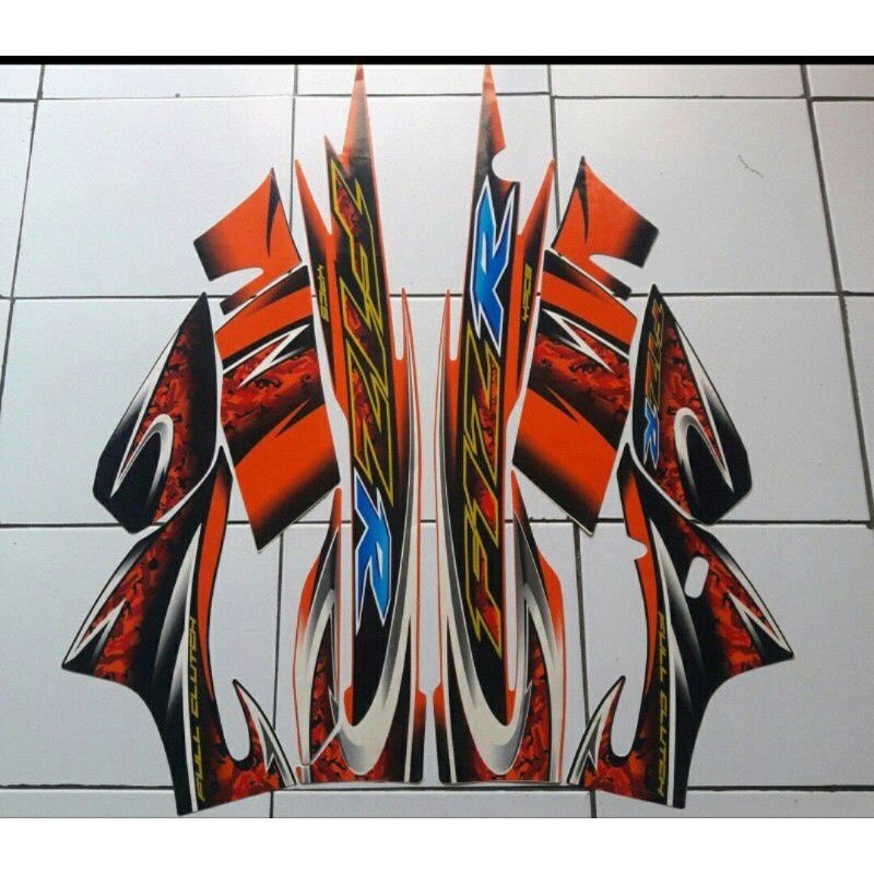 STRIPING FIZ R ORANGE HITAM 2005 STRIPING LIS BODY FIZ R F1ZR 2005 ORANGE HITAM