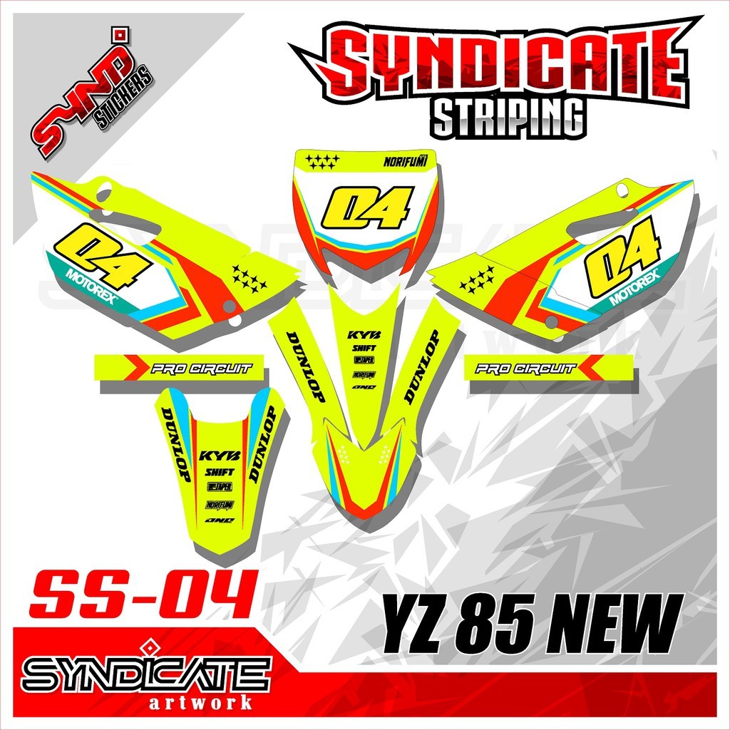 STICKER STRIPING VARIASI MOTOR YZ 85 NEW