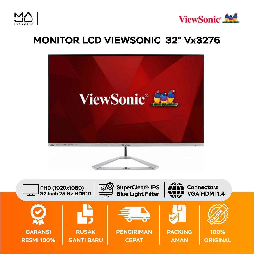 VIEWSONIC Monitor VX3276-MHD-3 Monitor 32 Inch - Garansi Resmi