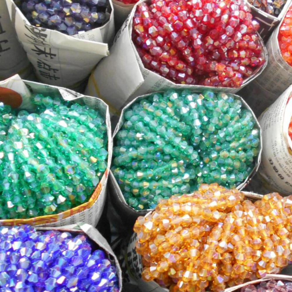 

4mm 100pcs AB Colors Bicone Loose Spacer Beads Glass Crystal Faceted Rondelle Bead for Jewelry Making