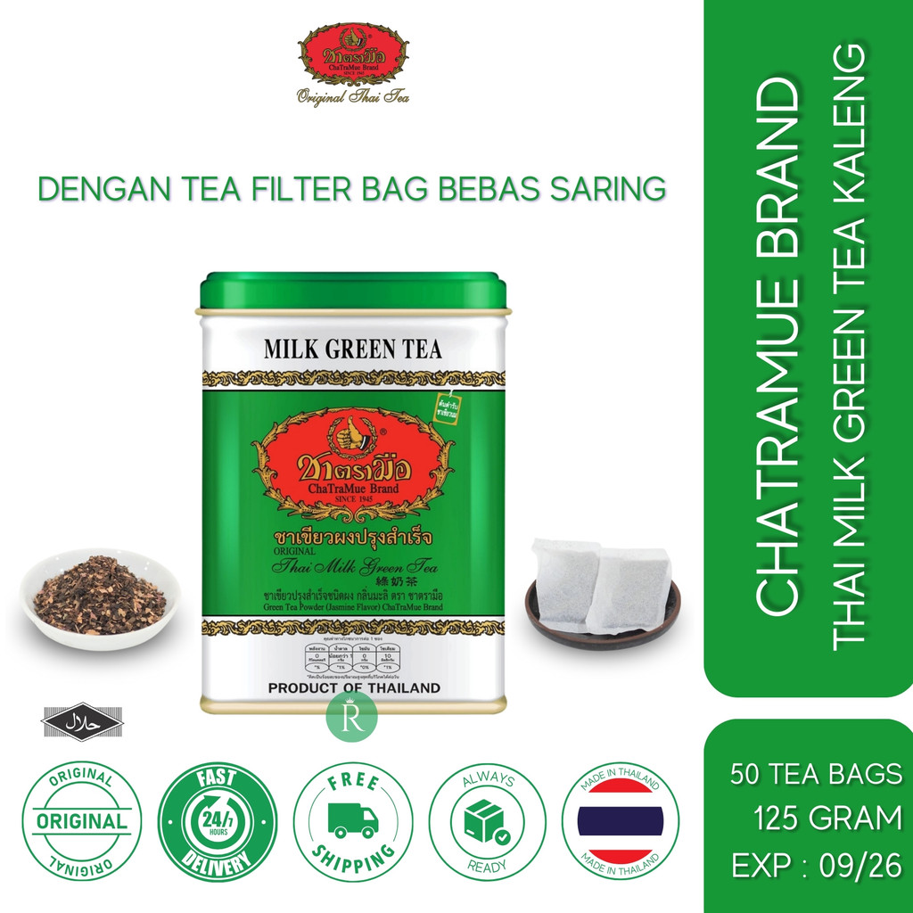 

Chatramue Brand Thai Tea Kaleng Milk Green Tea Thailand