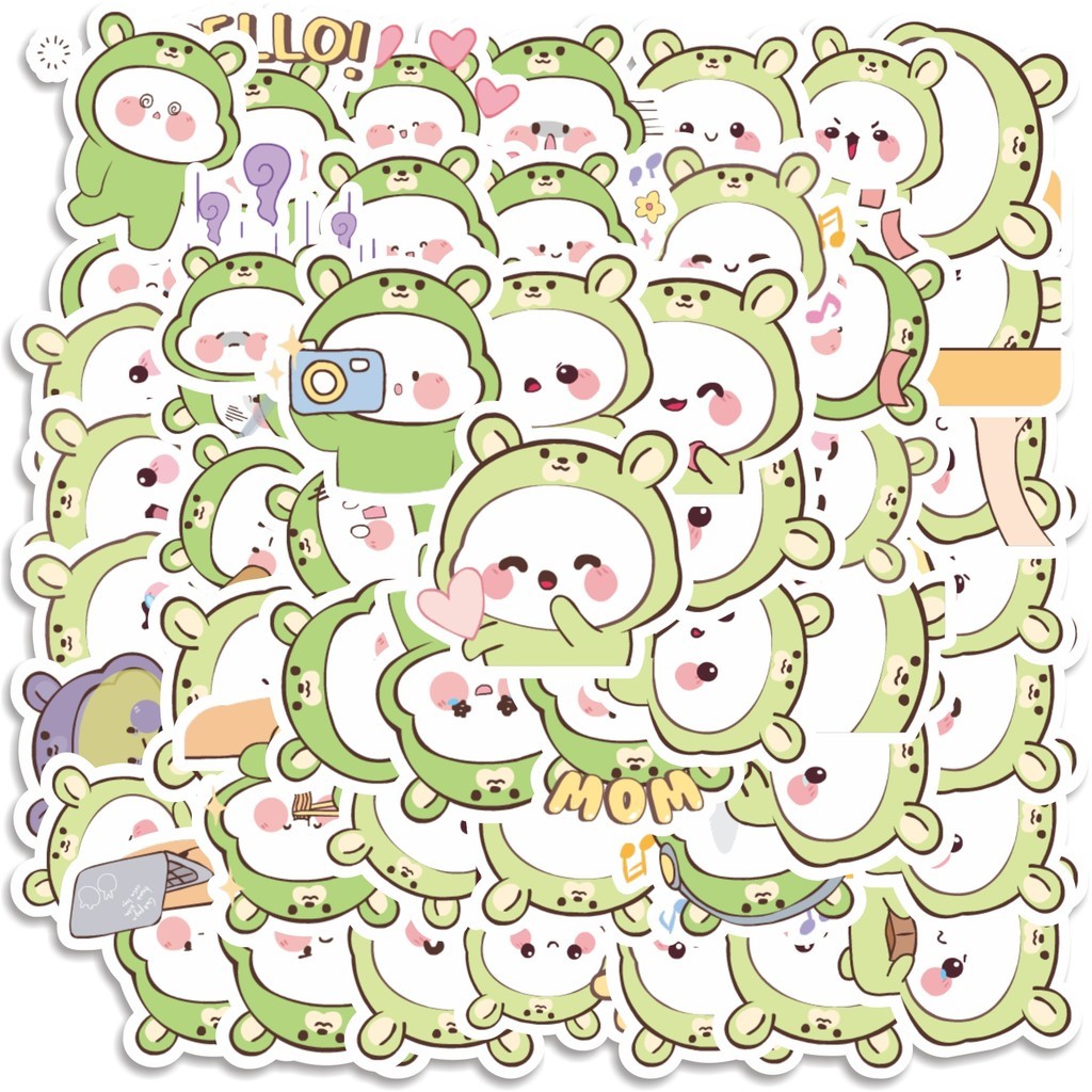 

COD 50 Pcs Stiker Kawaii Bear Cute V6 Lucu Anti Air Untuk Dekorasi Notebook Sepeda Skateboard Handphone