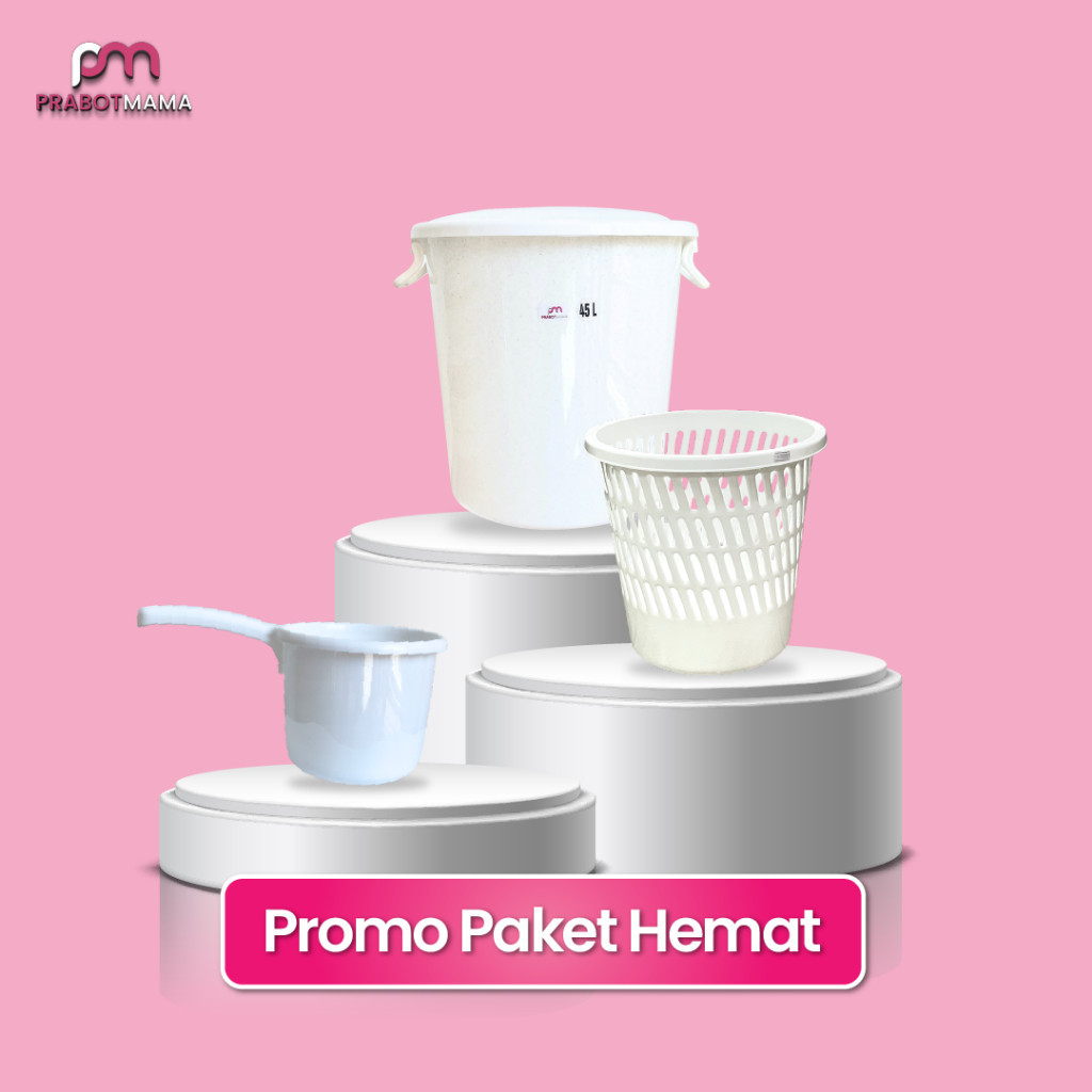 FR34H [KARGO & INSTANT] Paket Bundling Ember Ceramic 45L / 35L + Gayung Mandi + Tempat Sampah Putih 