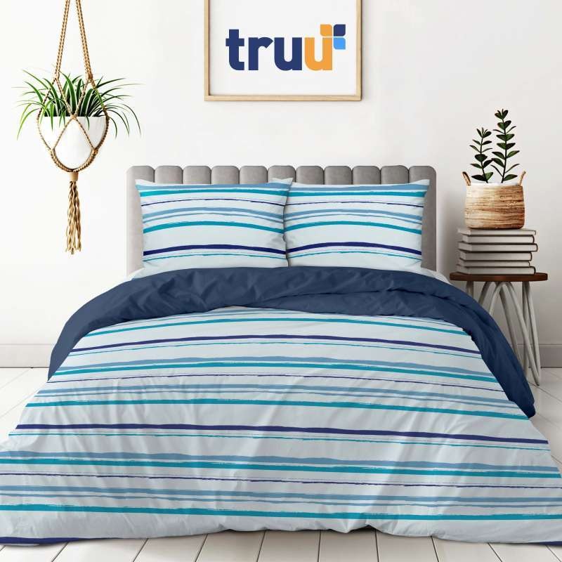 TRUU Bed Cover Eksklusif Striped Waves Blue TR.BC035