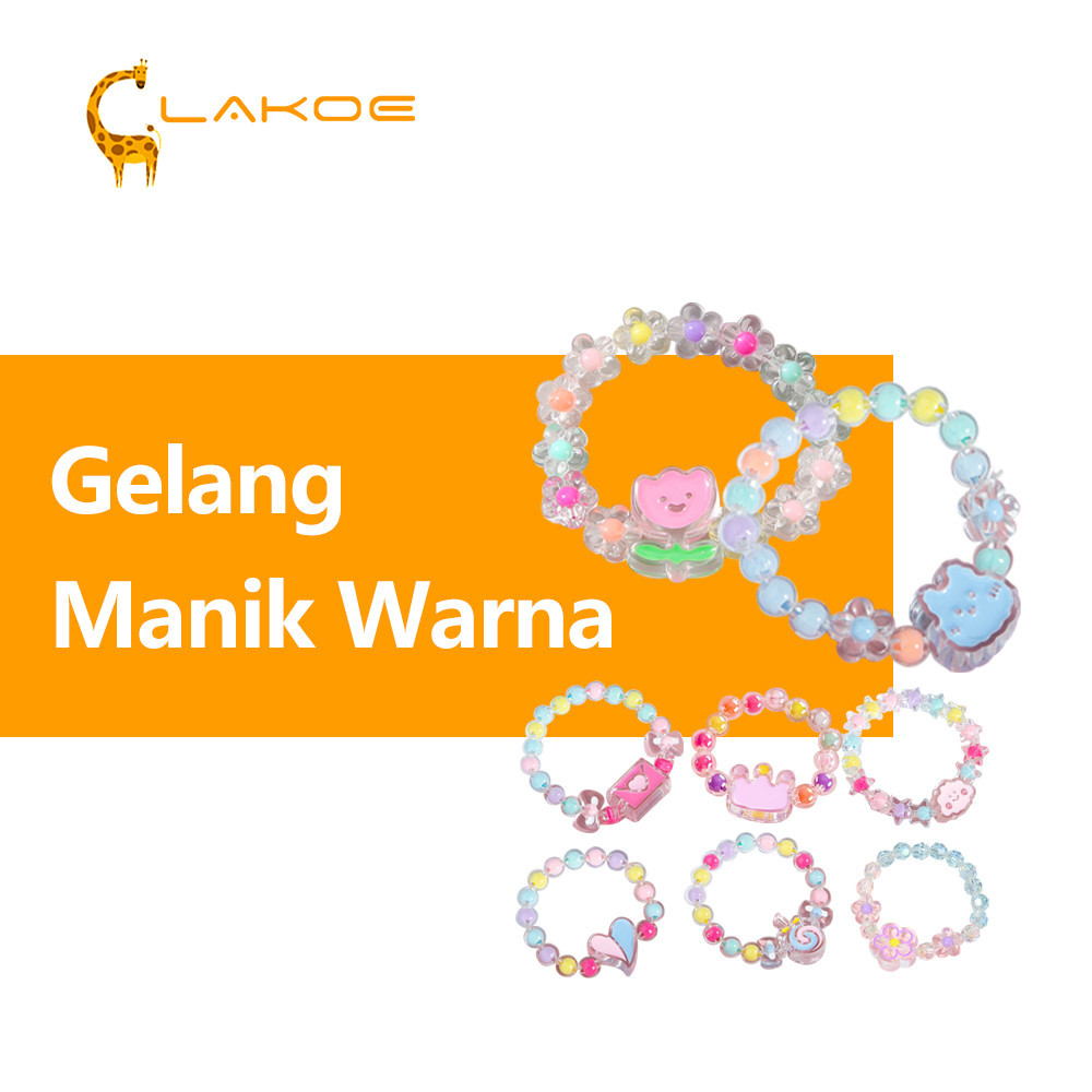 LAKOEOFFICIALMALL Gelang Manik Manik Aesthetic Gelang Manik Anak Manik Jelly Gaya Korea