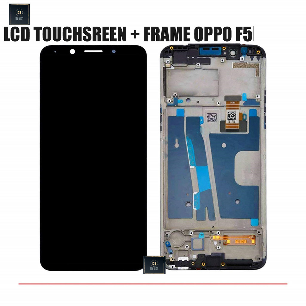 LCD Touchscreen + Frame Tatakan Tulang Bezel OPPO F5 Youth / A73 / F5+ Original Touchscreen + Frame Hitam &amp; Putih