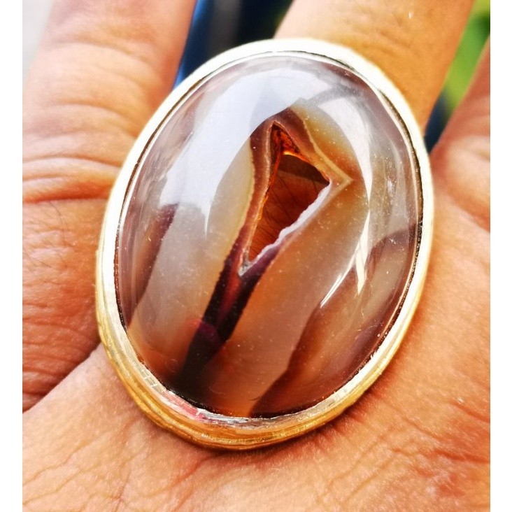 Batu akik natural combong hitam