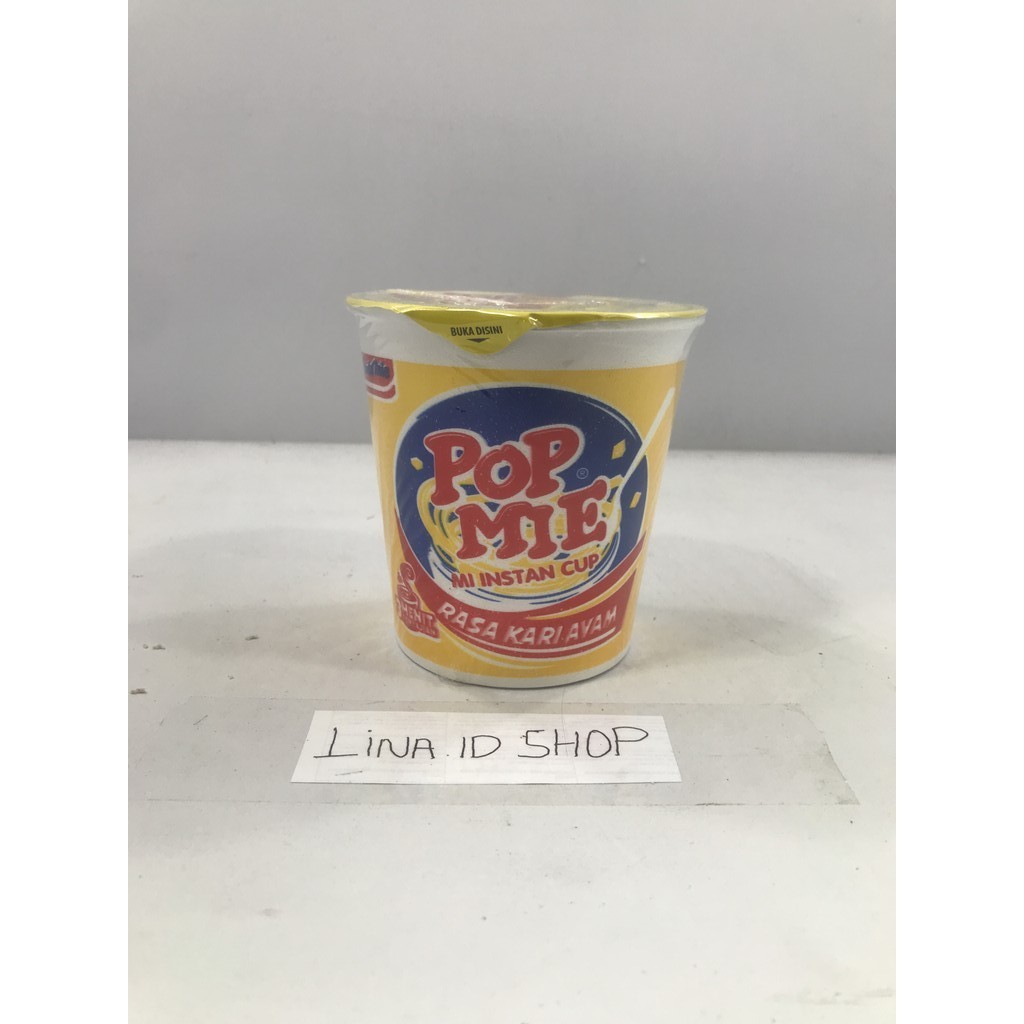 

Mi Instan Cup Pop Mie Rasa Kari Ayam 3 Menit Penyajian Kemasan 75gr / Indomie (1Box Isi 24 Cup)