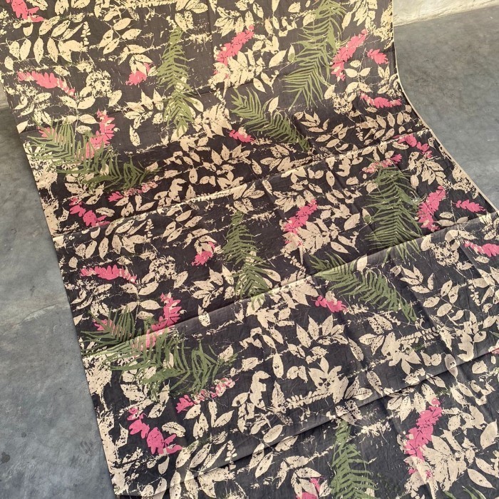 Kain Batik SOLO Motif ECOPRINT Daun ABU Kode : 95