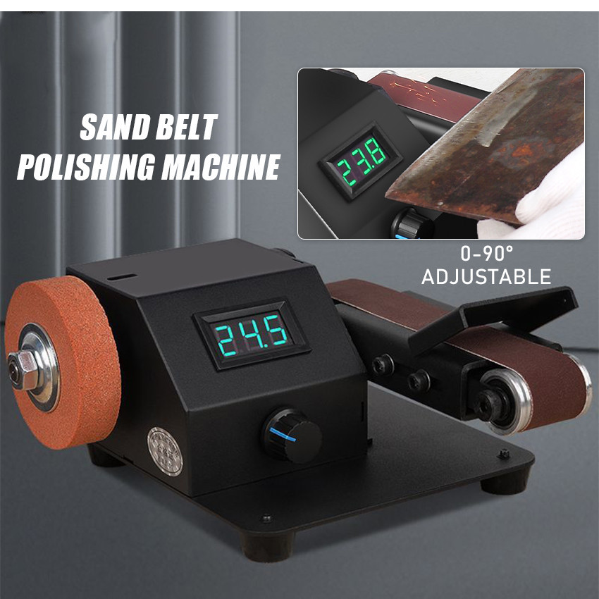 Mesin Amplas Duduk Belt Disc Sander Amplas Grinder Mini Duduk Electric
