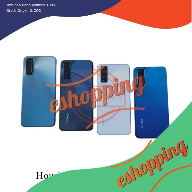 BACK CASING - KESING - HOUSING VIVO Y20 / Y20S / Y20I / Y12S BACKDOOR FULLSET + BAZEL - BEZEL Ori