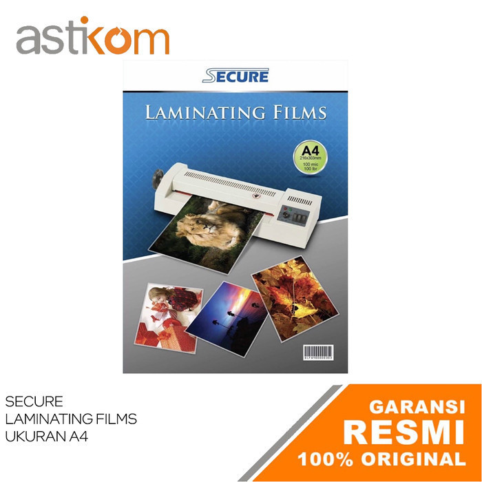 

Plastik Laminating FIlm Secure A3 A4 F4 100 Micron 100Pcs/Pack