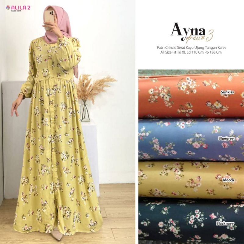 AYNA #3 DRESS MAXI CRINCLE MOTIF BY ALILA 2