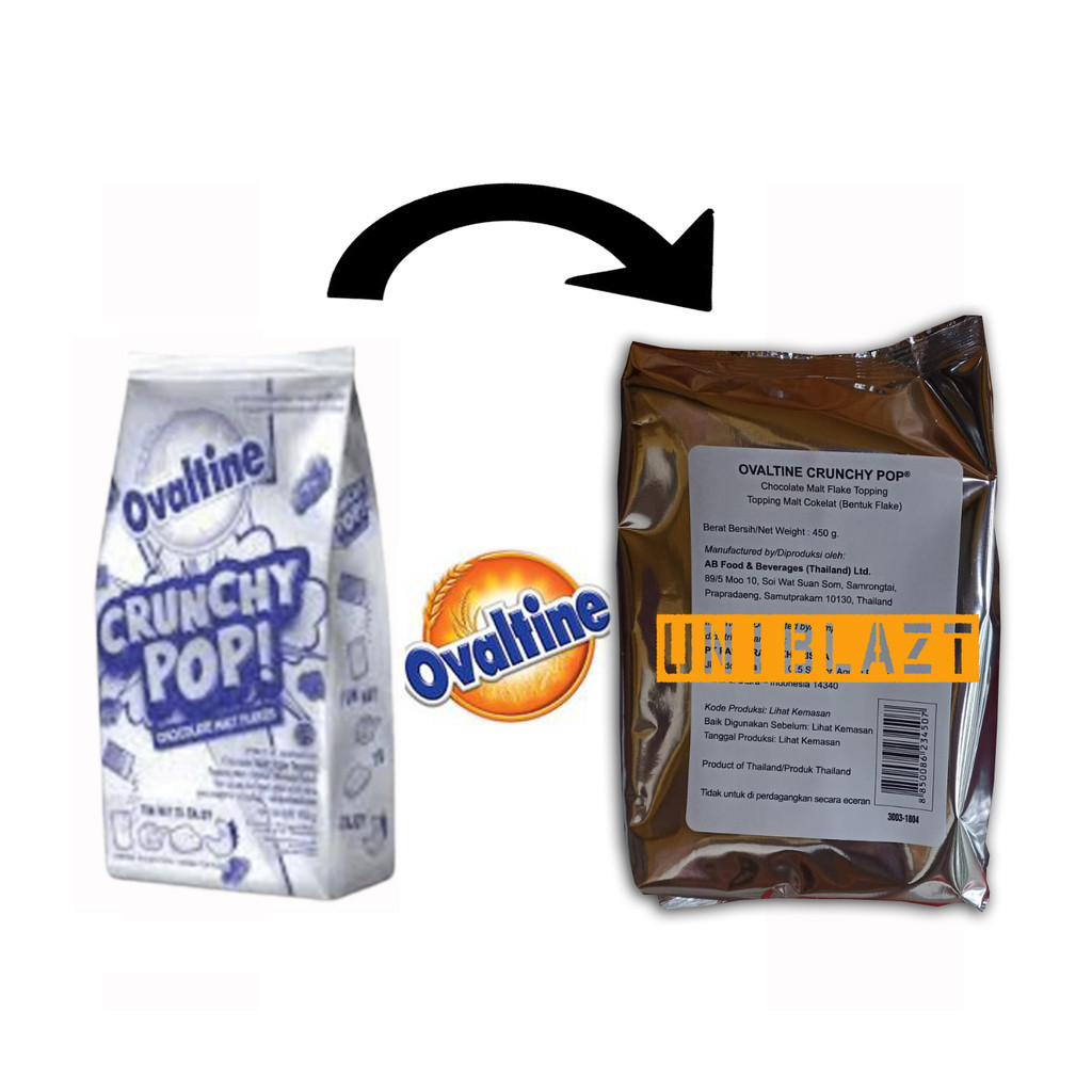 

OVALTINE Crunchy Pop Classic FLAKE 450gr /Chocolate Malt Topping 450g