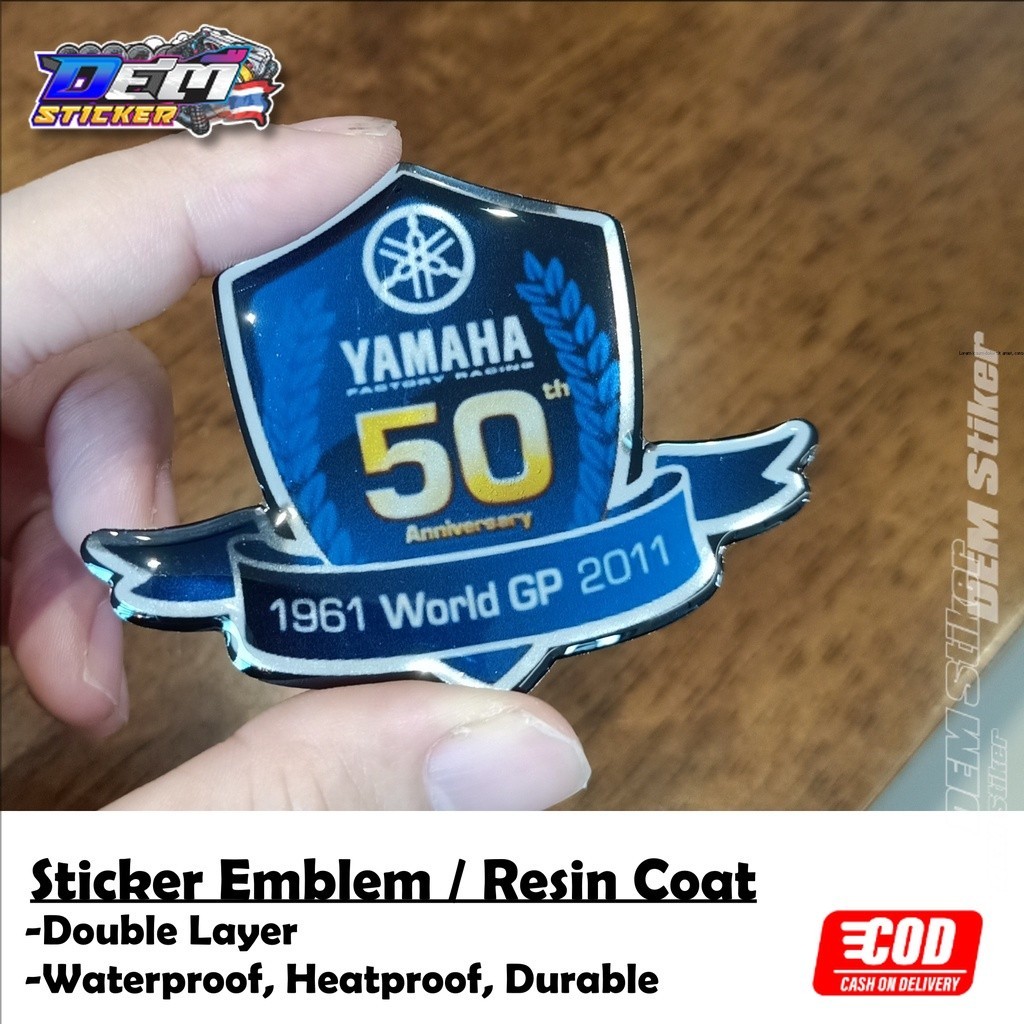 [STICKER EMBLEM / RESIN / TIMBUL] STICKER YAMAHA 50 ANNIVERSARY 50TH ANNI RACING MOTOGP 1961 WORLD G