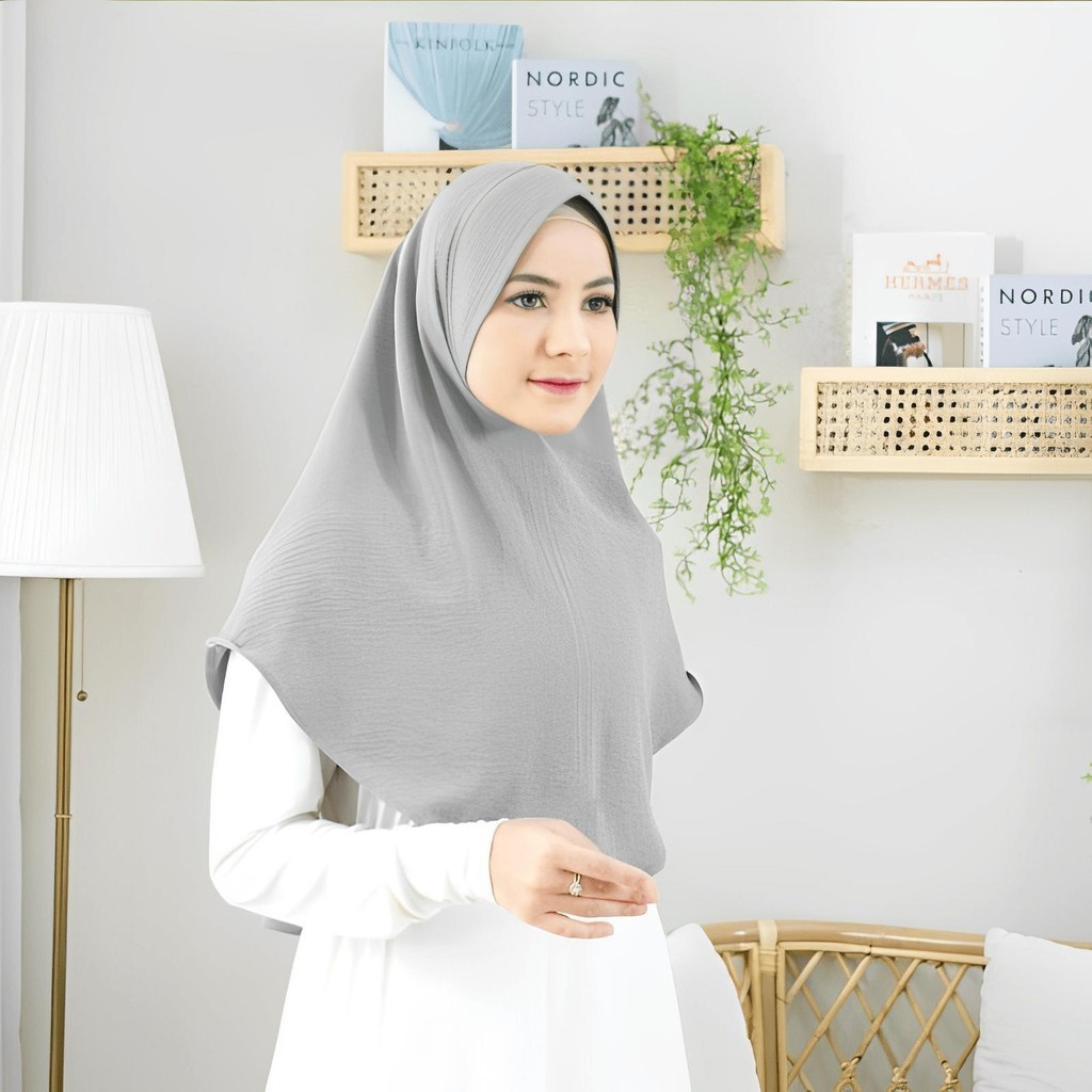 JILBAB INSTAN BERGO CRINKLE AIRFLOW PET M/HIJAB INSTAN BERGO CRINKLE PREMIUM/KERUDUNG CRINKLE PET M 