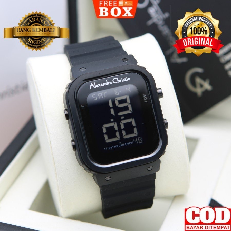 JAM TANGAN ALEXANDRE CHRISTIE PRIA AC DIGITAL KARET RUBBER ORIGINAL GARANSI RESMI ALEXANDER CRISTIE 