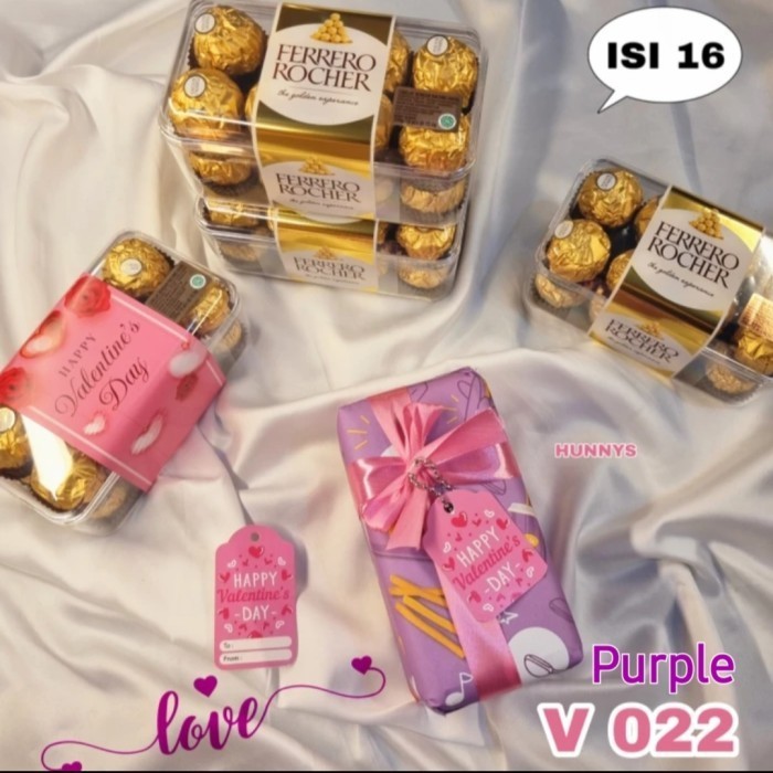 

Hampers Valentine Gift Ferrero Rocher Chocolate | Coklat Valentine - T16 GIFT V~UNGU SLK