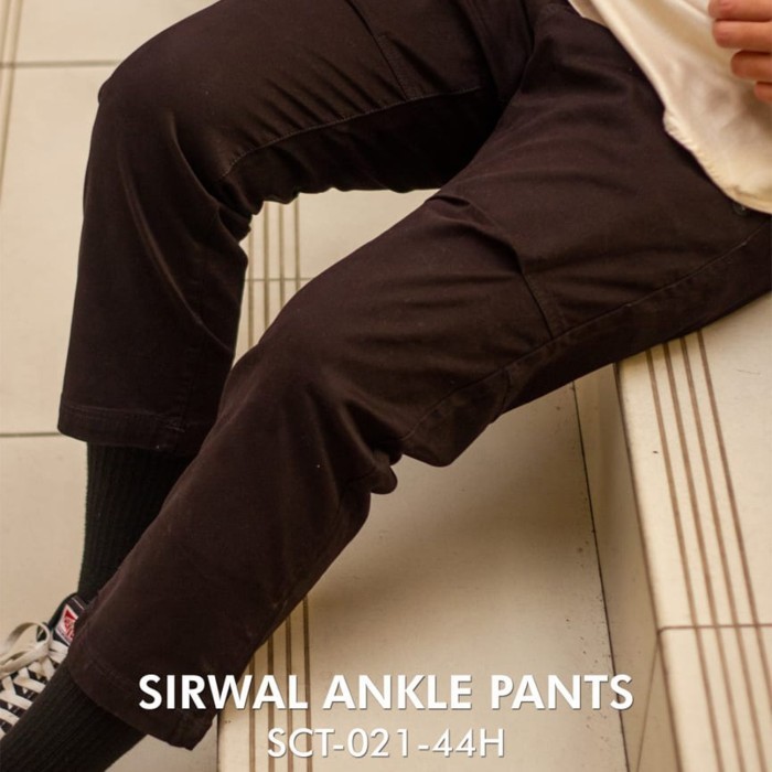 celana sirwal leafy  ankle pants  - mocca, S