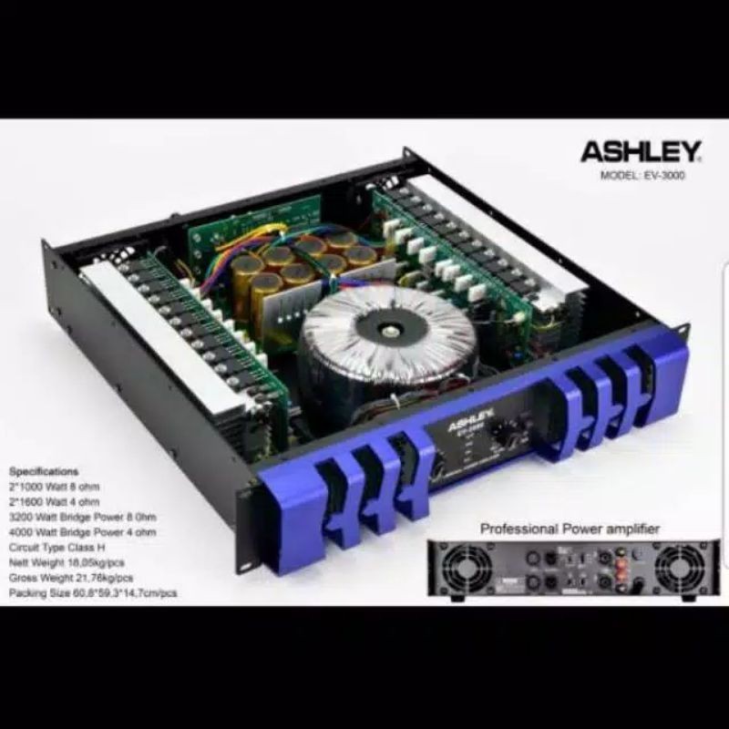 Power Amplifier ashley EV3000 Power amplifier ashley ev 3000 original