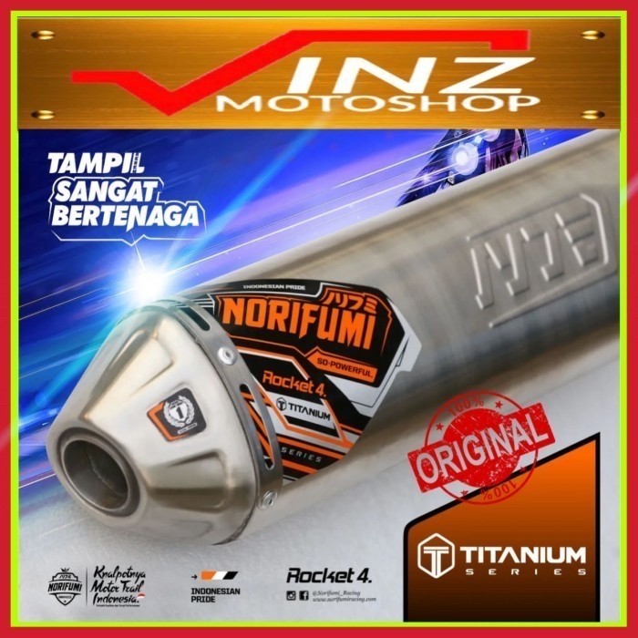 KNALPOT NORIFUMI ROCKET 4 TITANIUM STANDAR KLX CRF 150 WR 155 ORIGINAL
