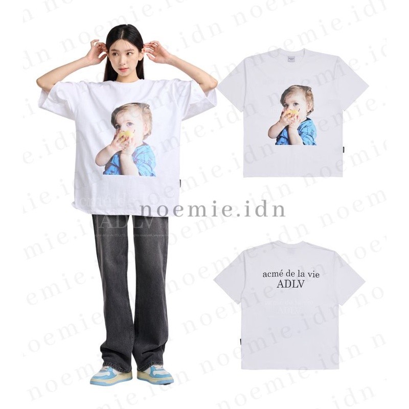 ADLV BABY FACE PEAR-EATING BABY SHORT SLEEVE T-SHIRT