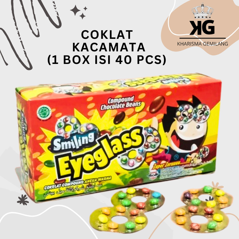 

KG - COKELAT SMILING KACAMATA EYEGLASS BOX 320Gram ( 40PCS X 8GRAM) Permen Kacamata Coklat Cemilan Anak Dewasa