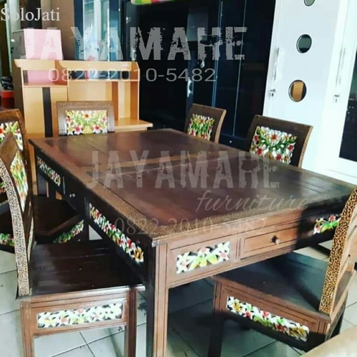 

[free ongkir] meja makan kayu jati ukir klasik murah