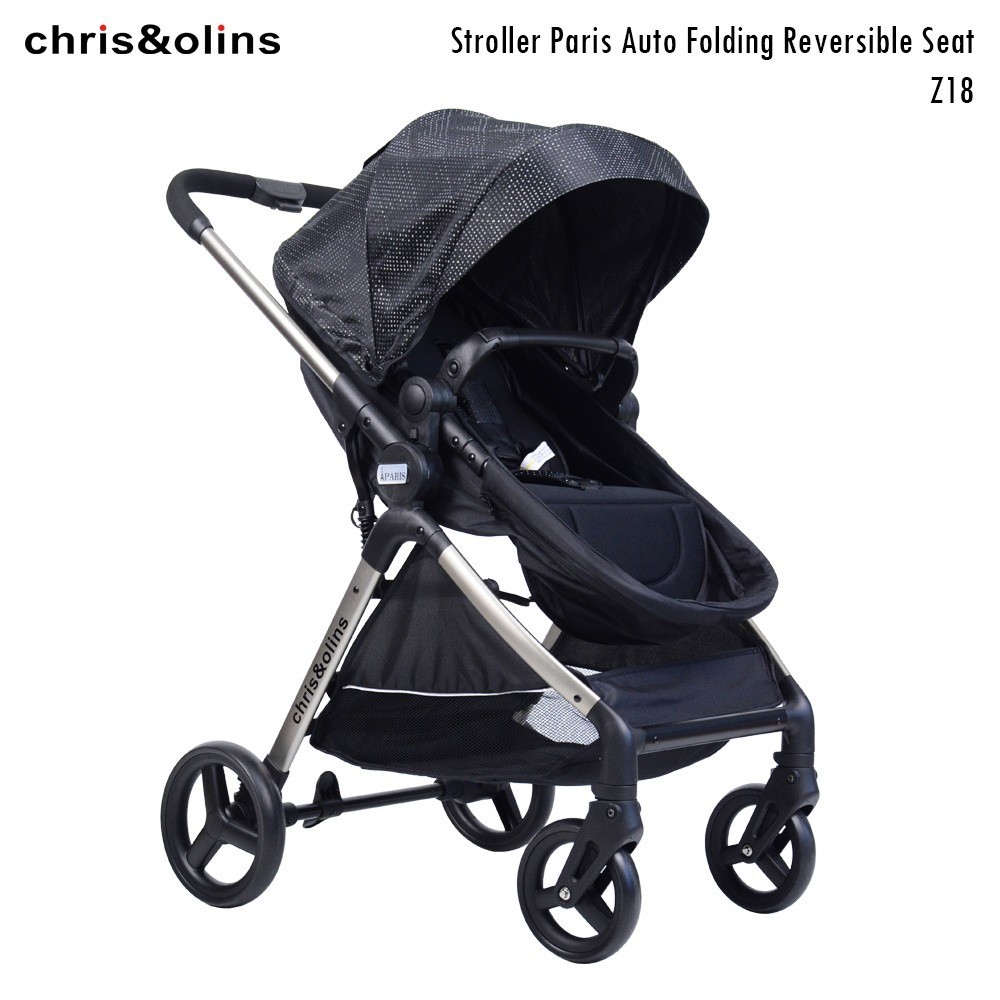 ChrisOlins Z18 Stroller Paris Auto Folding Reversible Kereta Dorong