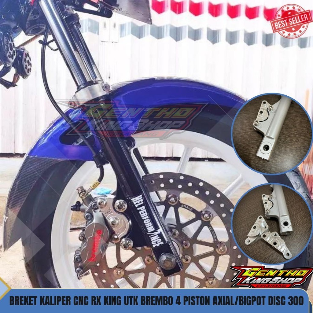 BREKET BRIKET CNC KALIPER BREMBO KTC 4 PISTON RX KING RXKING BUTTOM MUDA