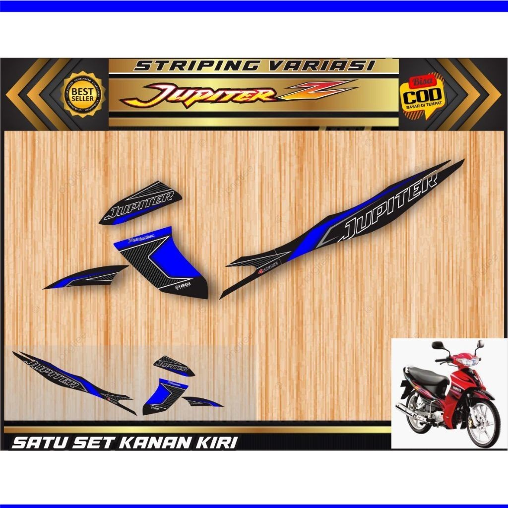 SETRIPING/ Stiker motor jupiter z old motif lis simple SETIKER