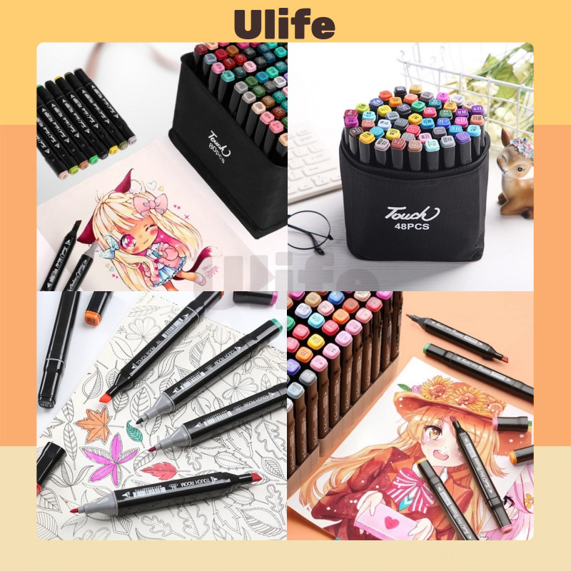 

24/48/80Pcs Warna Sketsa Spidol Umum General Marker Set Animation Markers / Sketch Twin Market Set / Marker Set Animated Marker Sketch Pen